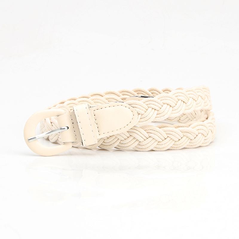 Retro Mori Girl Women's Cable Knit Buckle Belt - Versatile Korean Style Decorative Accessory