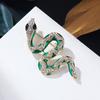 Green Snake Brooch for Women Lapel Pins Animal Design Badge Vintage Jewelry Accessories Gift