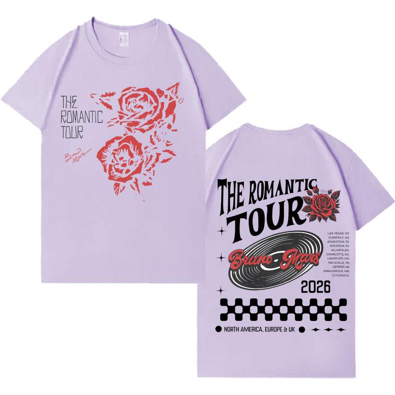 Singer Bruno Mars The Romantic new album tshrit Mens Women Oversized Casual High Quality harajuku loose tshrits teenagers Unisex