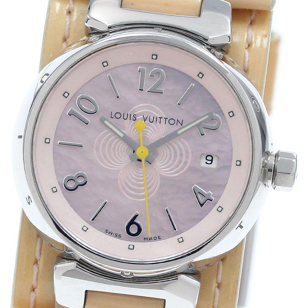 Used Louis Vuitton LOUIS VUITTON Q1216 Tambour Date Quartz Ladies With Inner Box_941885