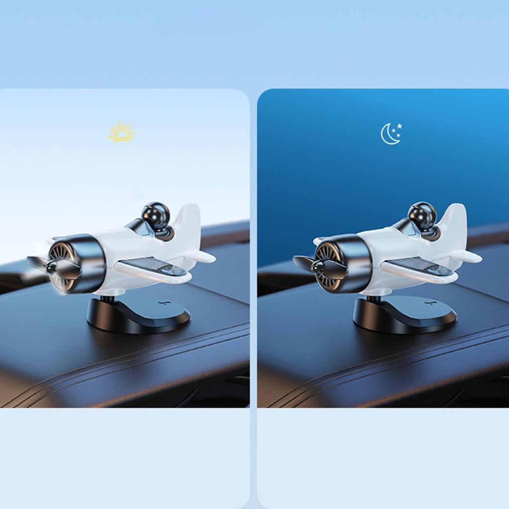 Solar Airplane Car Ornaments Aircraft Model Cars Dashboard Decorations Automotive Internal Supplies For Vehicles Table Men Women