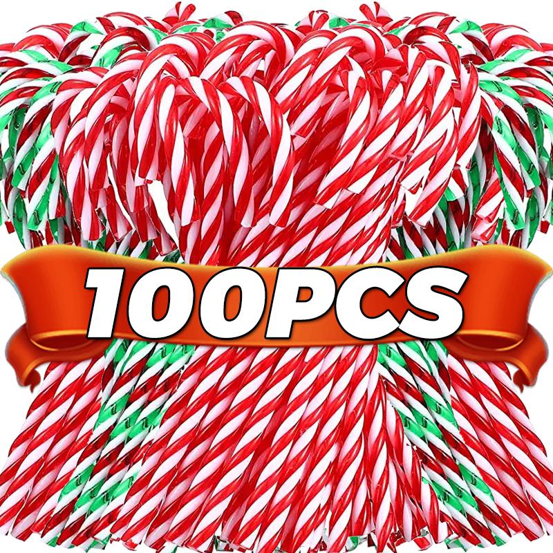 10-100 ШТ. Рождественские леденцы-трости Акриловые подвески-крючки Скрученные трости Украшения для елки Новогодней вечеринки Домашний декор Подарки