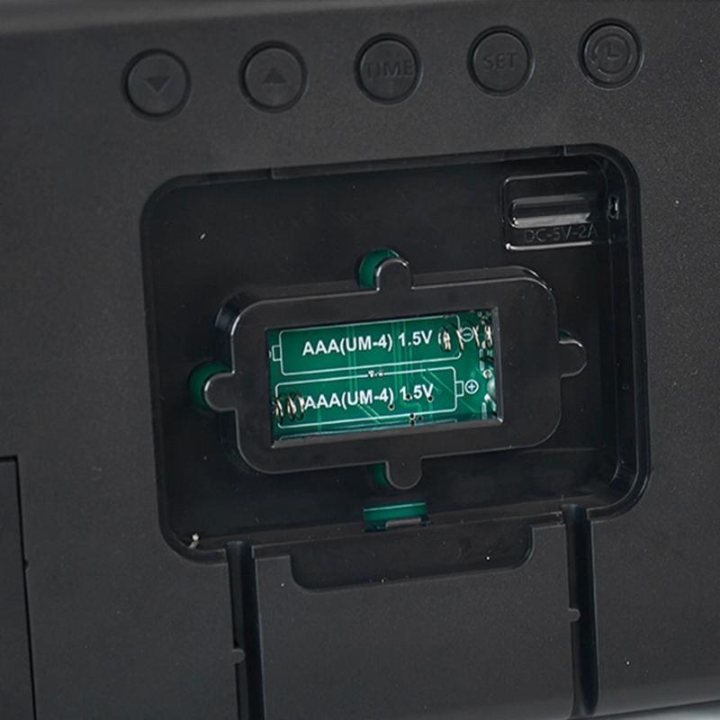 Digital Wall Clock With Large LED Display, Countdown Timer, Calendar, Thermometer, Adjustable Brightness