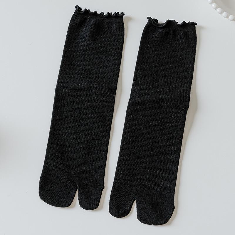 1Pair  High Quality Combed Cotton Split Toe Socks Unisex Simple Comfortable Two-Toed Socks Harajuku Men Women'S Tabi Socks