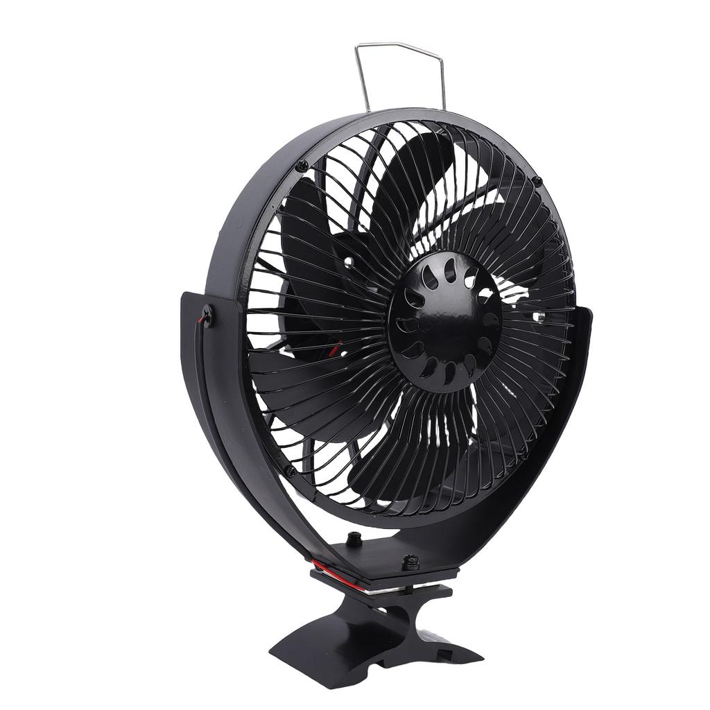 Wood Stove Fan Heat Powered Fireplace Fan with Protective Cover Aluminum Alloy Freestanding Wall Mount Manual 360 Degree Adjustment Angle