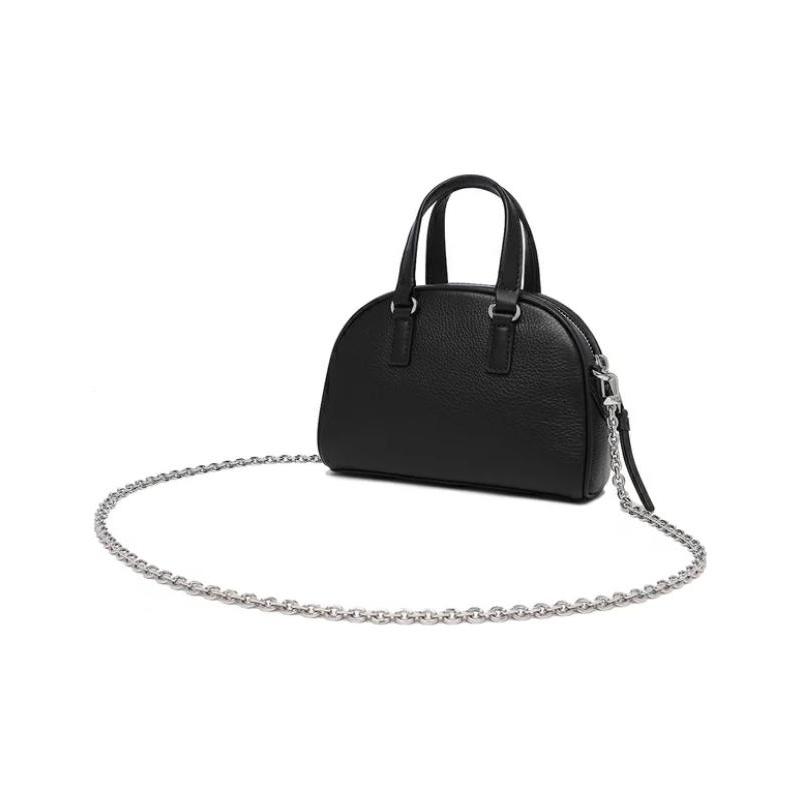 Michael Kors Williamsburg Съемная цепочка Застежка-молния Коровья кожа Сумка-боулинг Сумка на руку/плечо Сумка через плечо Очень маленькая Женская Черная