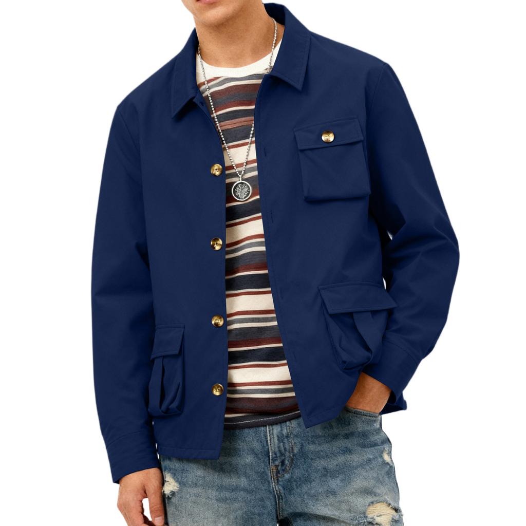 Men's Relaxed-Fit Casual Workwear Long-Sleeve Jacket