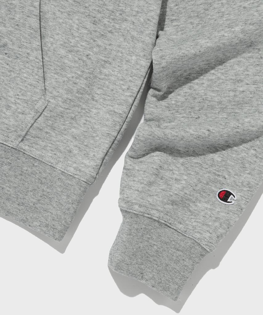 Champion Худи на молнии с маленьким логотипом-надписью Обычный серый