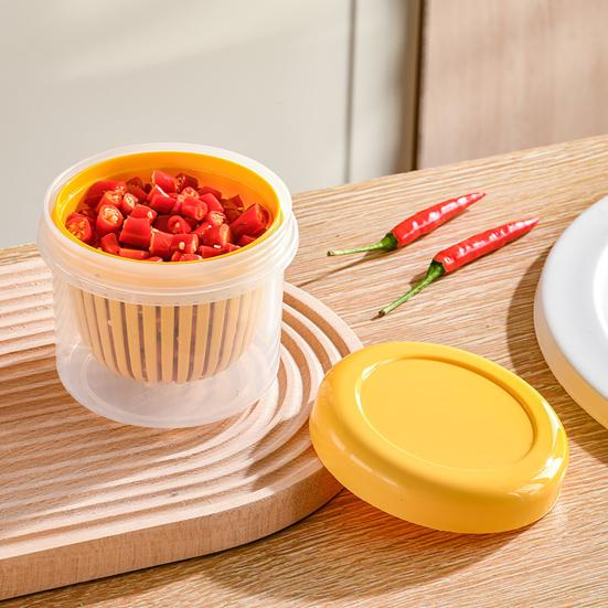 Прозрачный контейнер для лука, имбиря, чеснока с крышкой, дренажный слой, прочный герметичный ящик для хранения продуктов, кухонные принадлежности