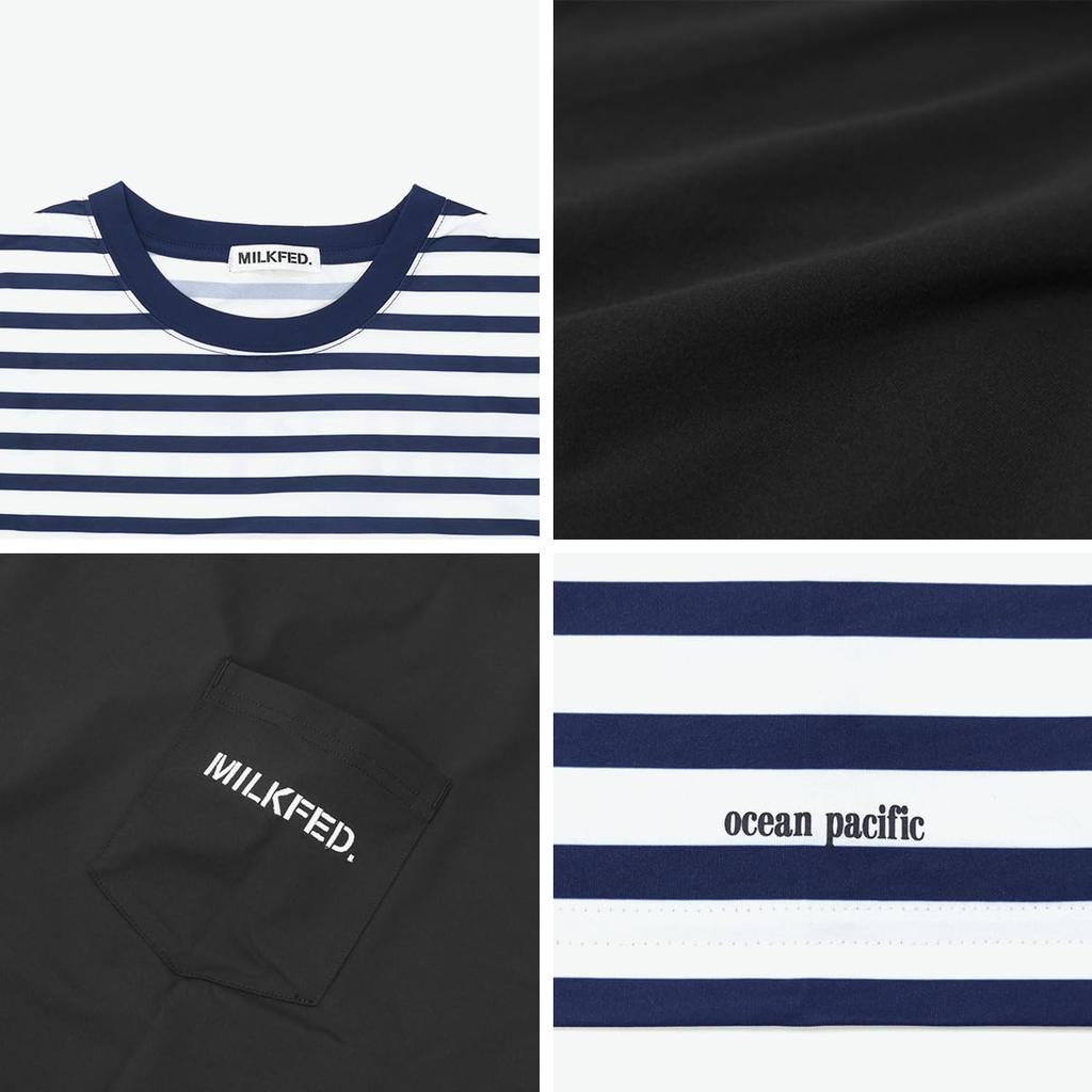 Milkfed Casual x OP Рашгард с карманом, черная футболка, женская,