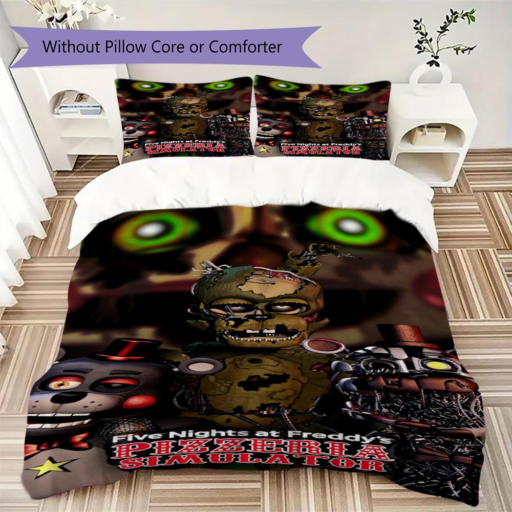 Fnaf Horror Game Poster Threepiece Set Without Core 1 Duvet Cover 2 Pillowcase Without Core Christmas Birthday Gift