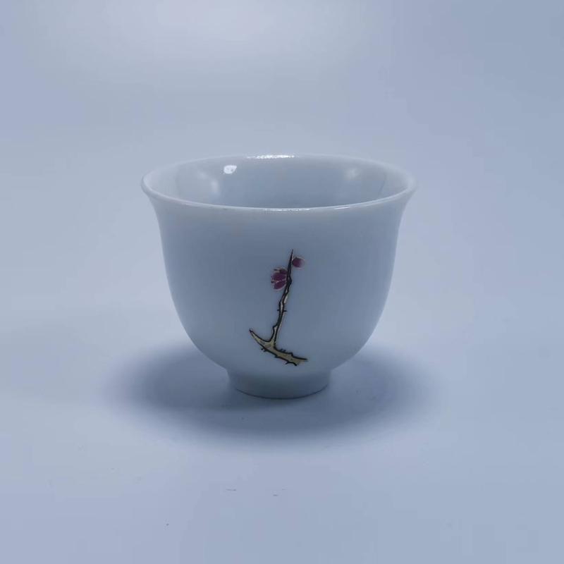 Изысканная белая фарфоровая чашка для чая кунг-фу 1 шт., китайские чайные наборы, чайная утварь, набор китайских чайных чашек, дорожная чаша для чая кунг-фу