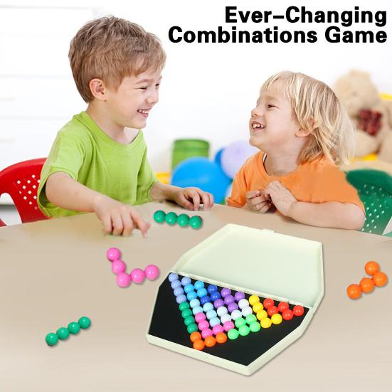 1 Set Kids' Educational Smart Bead Pyramid Game Toy Brain Teaser Balls with Colorful Engaging Puzzle