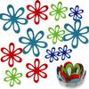 4pcs Thickened Tableware Mat Potholder Felt Heat Proof Mat Flower-Shaped Creative Coaster Table Mat Casserole Coasters