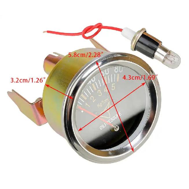 2" 52 мм Механический манометр давления масла 0-80 PSI Автомобильный Универсальный 12 В