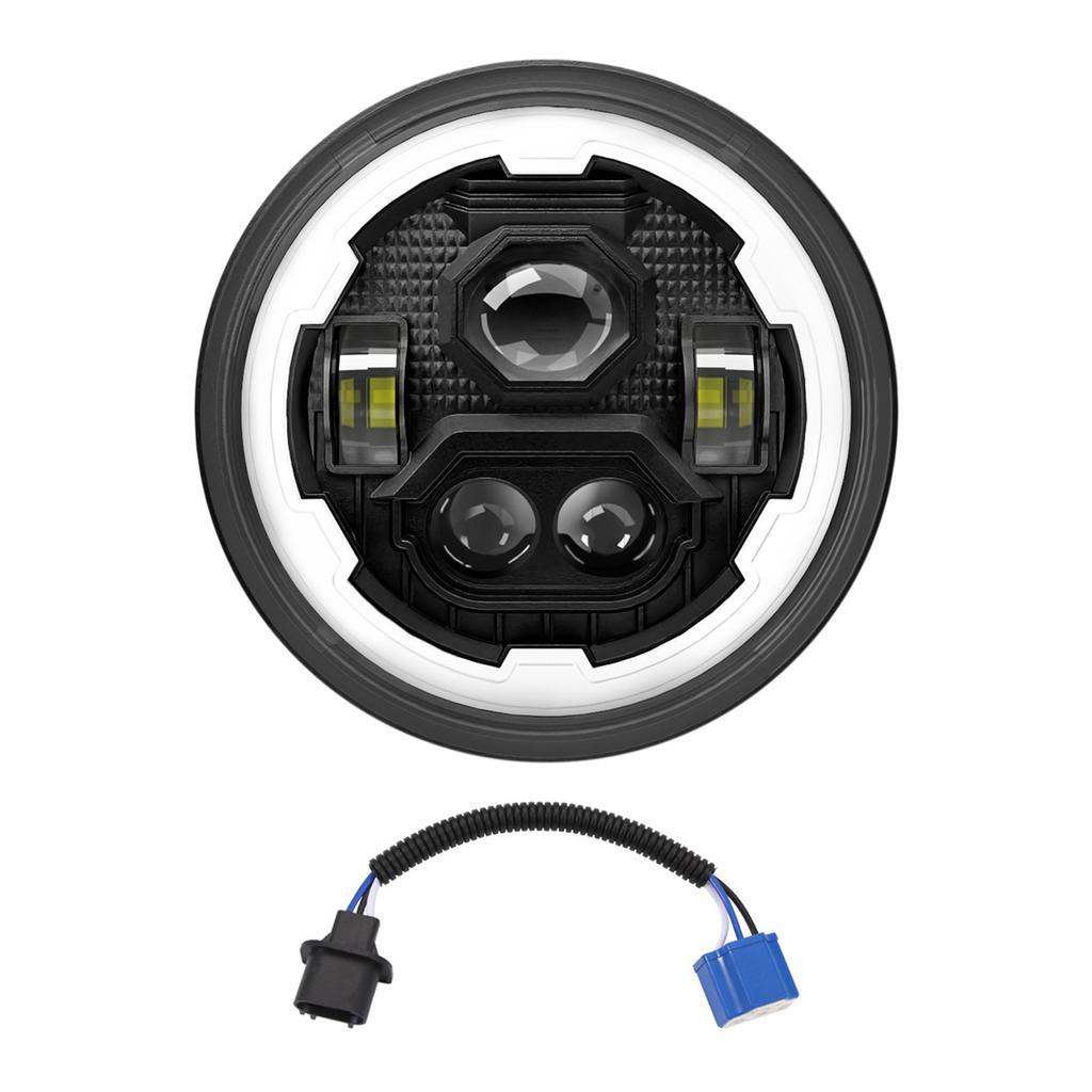 7-дюймовая автомобильная светодиодная фара 7-дюймовая круглая фара с белым дальним ближним светом DRL и янтарным указателем поворота