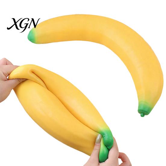 Stress Ball Alternative Banana Squeeze Toy Giant Relief Soft TPR Slow Rebound for Kids Fidget Adults Birthday Christmas Gift Focus And Relaxation