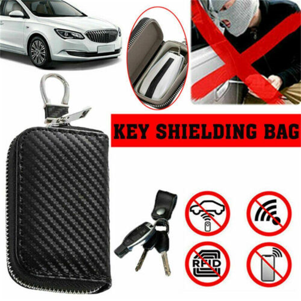 Keyless PU Zipper Bag Faraday Cage RFID Blocking Bag Signal Blocker Case Car Key Signal Shielding