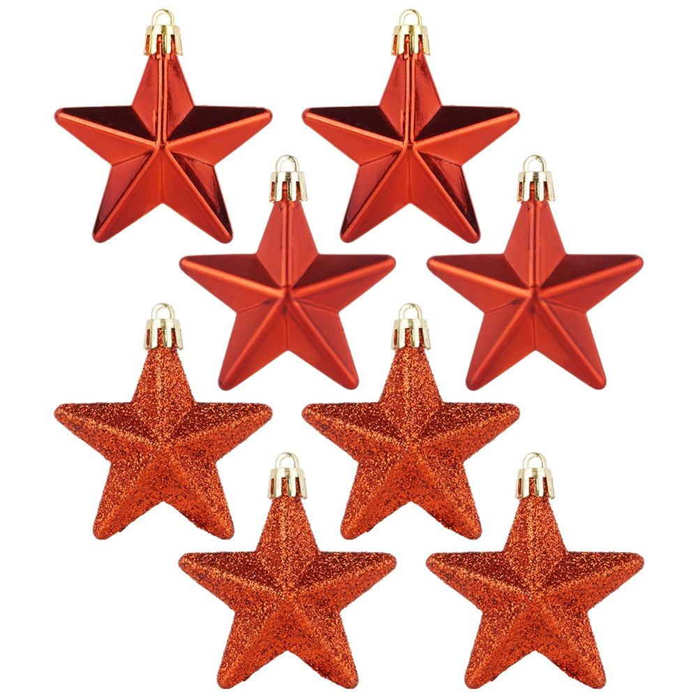 Shatterproof Christmas baubles red 6 cm 12 pcs.