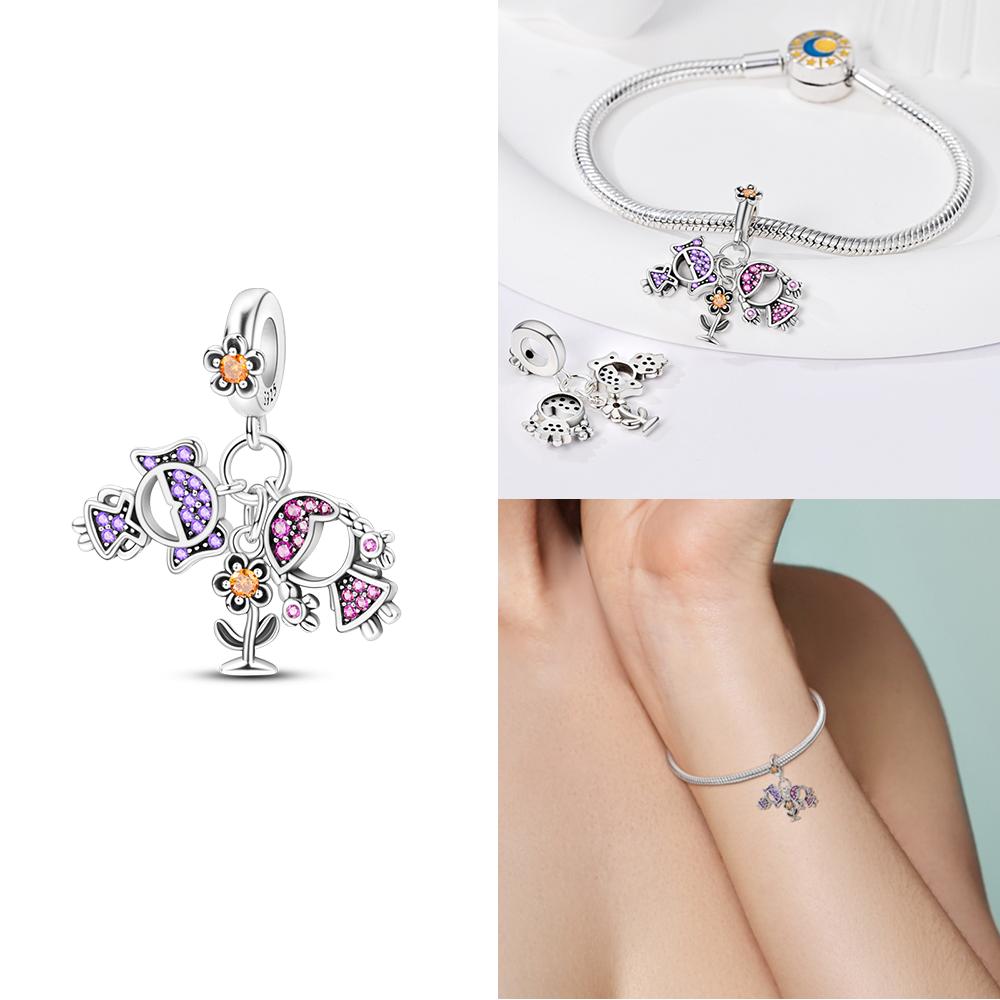 Подвески Женские Оригинальные Медные Роза Цветок Медведь Бабочка Бусины Подходят для Браслета Подвеска Изготовление Ювелирных Изделий для Женщин Изысканный Подарок