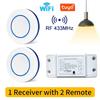 Умный WiFi настенный выключатель Tuya с радиоуправлением RF433, 1/2/3-клавишная панель/панель с круглыми кнопками, работает с Alexa Google Home