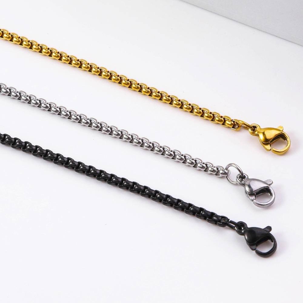 Ожерелье из квадратного жемчуга из нержавеющей стали, женская мода, простая цепочка, ювелирные изделия своими руками с цепочкой, мужское ожерелье из титановой стали