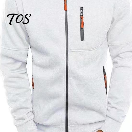 Casual Lightweight Outerwear Men Zip-up Hoodie, Athletic Hooded Jacket, Long Sleeve Sweatshirt Versatile Exercise Sports Jacket with Zippered Pockets