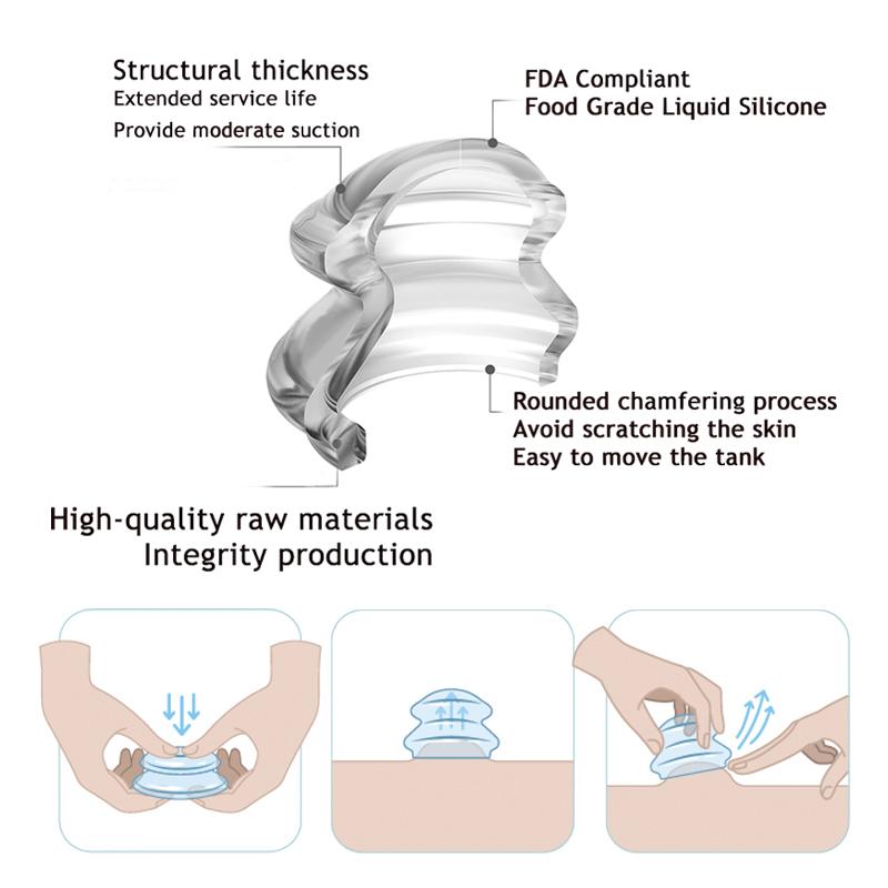 Силиконовые массажные банки Массаж глубоких тканей Массажер для тела Вакуумная банка Антицеллюлитная присоска Инструмент для здоровья Скребок
