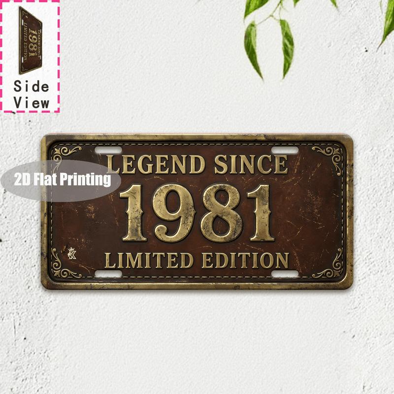 Vintage City Coordinate Year Retro Print Metal License Plate Sign 2D Flat Printed Tin Plaque Wall Decor for Home Bar