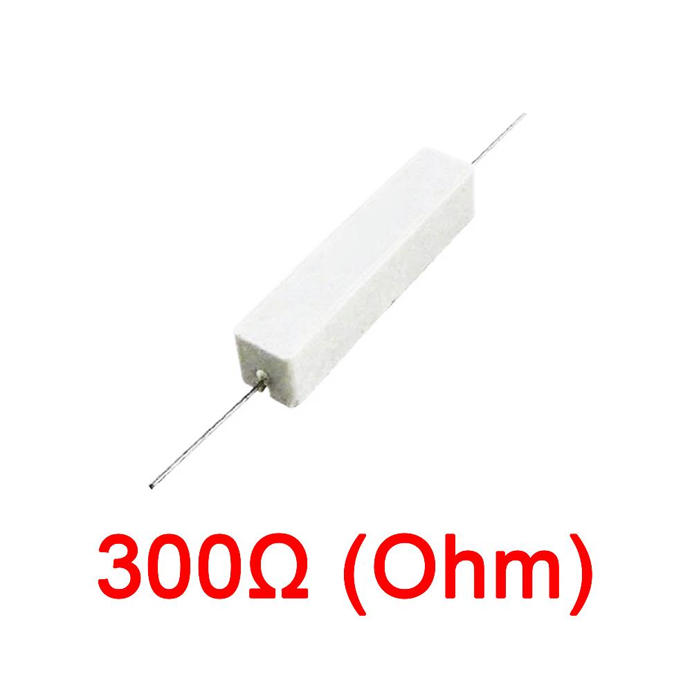 10PCS Wirewound Ceramic Cement Power Resistor Fixed Horizontal 20W Watt 0.1ohm - 100Kohm Vertical Axial Lead Resistance 5% 0.1/0.22/0.47/100/1K R Ohm