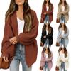 Women's Solid Color Sleeve Coarse Wool Pocket Knitted Cardigan Sweater Sweater For Women