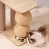 Wood Cat Scratching Post with Sisal Rope Ball - Durable Claw-Grooming Toy for Cats, Multi-Level Design for Play