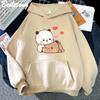 Cute Panda Bear Cartoon Hoodie Long Sleeve Bubu Dudu Korean Style Sweatshirts Women 90s Pink Funny Prints Kawaii