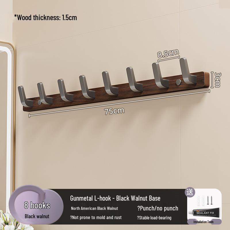 Настенный крючок из орехового дерева для полотенец и одежды, не требует сверления