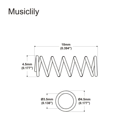 Musiclily Pro 10x4.5mm Stainless Steel Saddle Springs for Strat/Telecaster Electric Guitar Bridges, Original Colors (Pack of 20)