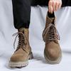 Новые ботинки Tooling Мужские осенне-зимние ботинки из ревеня Британский стиль Пара Желтый бархат Ботинки Мартина 8668-W