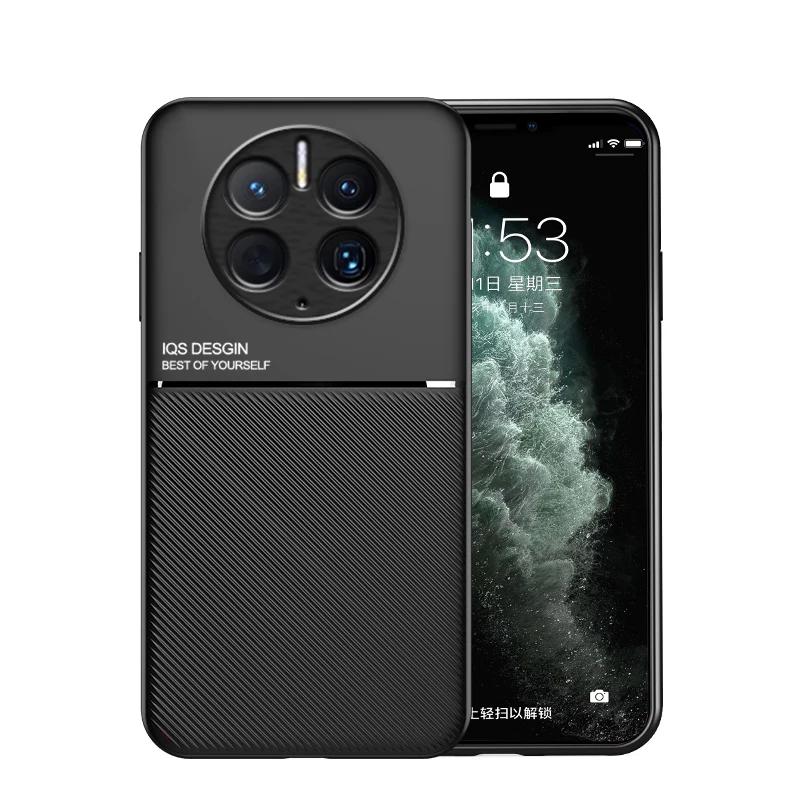 Чехол для Huawei Mate 50 Pro, автомобильный магнитный кожаный чехол, мягкая рамка, чехол для Mate 50 Pro Mate50 Pro, чехлы для телефонов, капа