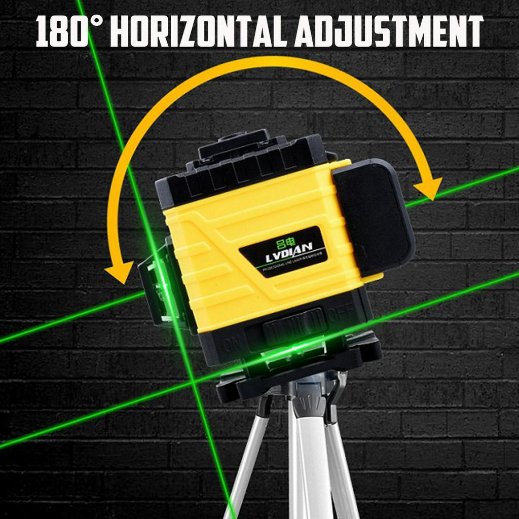 4D 16 Lines Laser Level Green Line Powerful Green Light 4d Green Beam Laser Level Self-leveling Horizontal Vertical Measure Tool