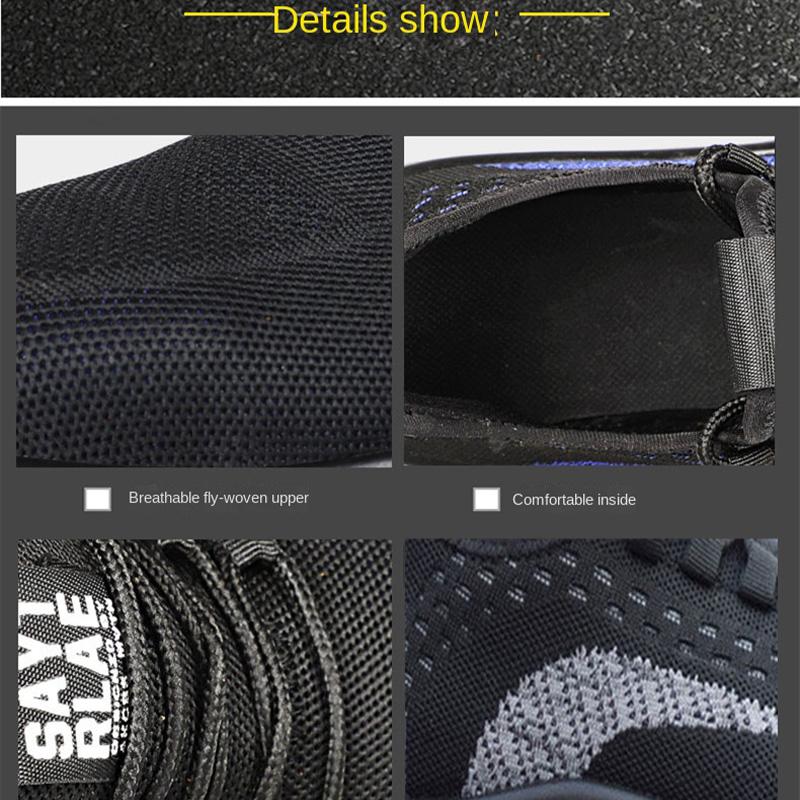 Oulylan Male Light Steel Toe Safety Footwear Summer Anti-Smash Durable Labor Shoes Comfort Breathable Work Protection Sneakers
