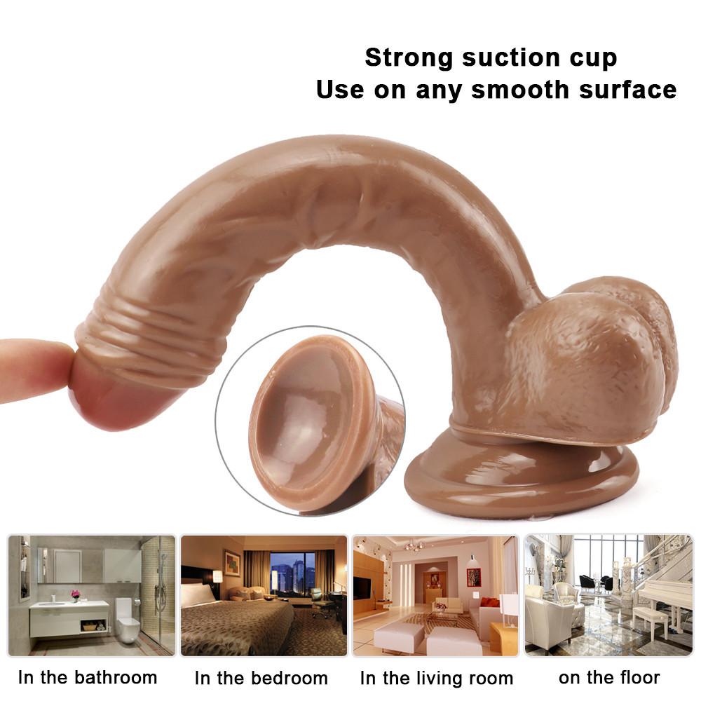 Реалистичный мягкий фаллоимитатор MoDi, секс-игрушки для женщин с толстой головкой и мощной присоской, жесткий член