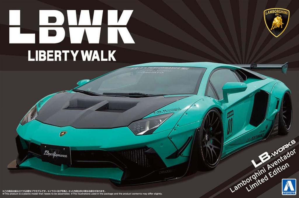 Aoshima Bunka Kyozaisha Liberty Walk Series LB Works Lamborghini Aventador Limited Edition Plastic Model 1/24 No.21 Ver.2