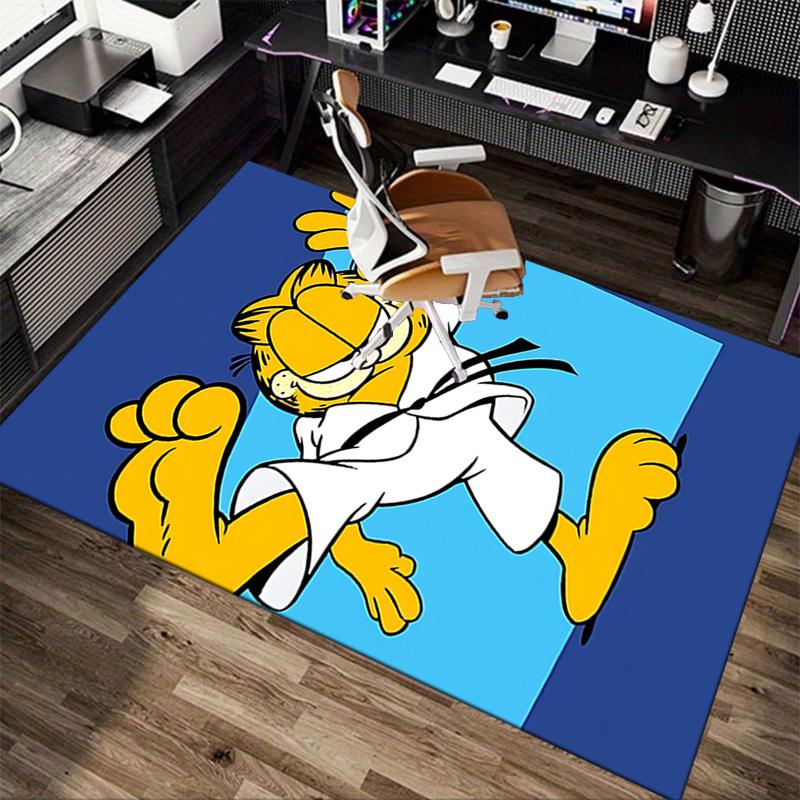 Garfield Karate Champion Carpet For Playroom Bedroom Living Room Sofa Home Decorkids Game Area Rug Nonslip Floor Mat