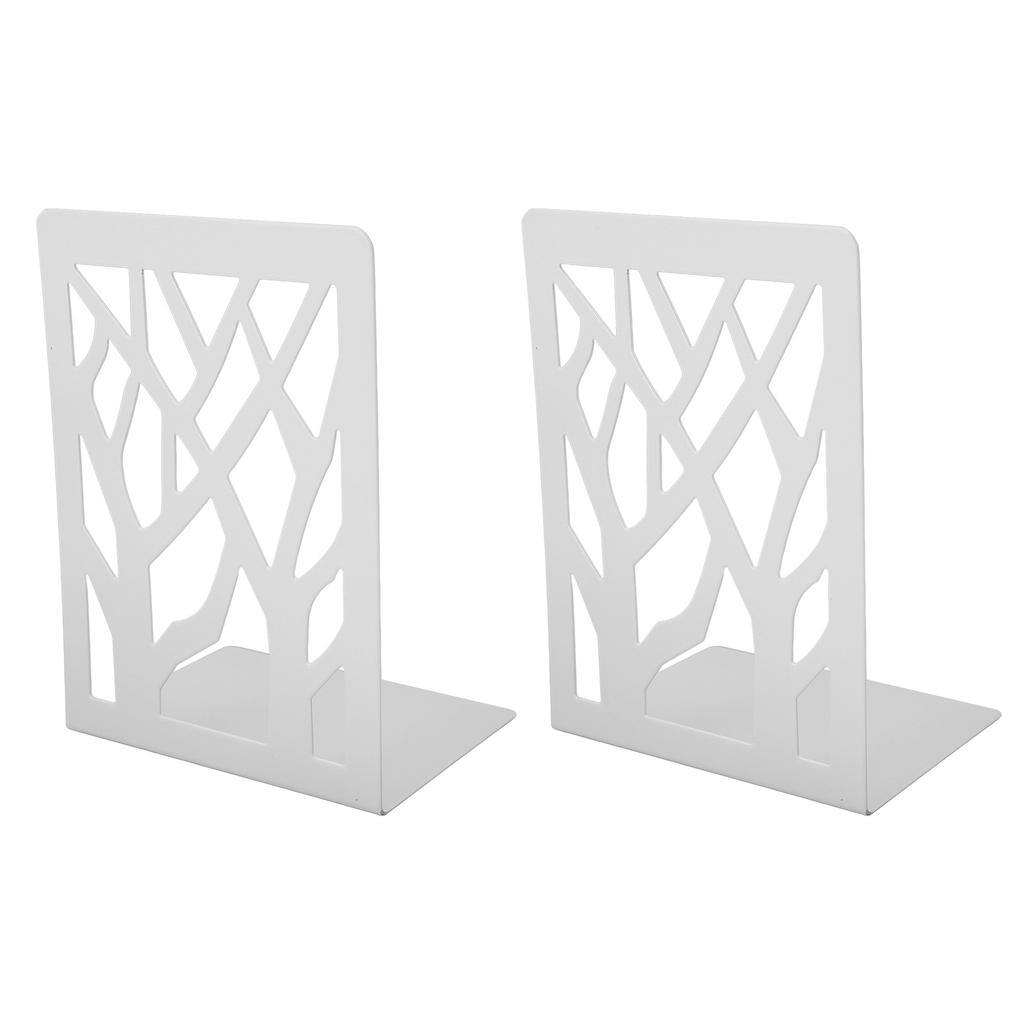 1 пара металлических книжных подставок Современный декоративный дизайн дерева Сверхпрочные Нескользящие Книжные упоры для офиса школы