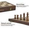 39.3Cm/15.47Inch Magnetic Wooden Chess Set With 2 Additional Queens, Folding Portable Travel Board, Suitable For Tournament