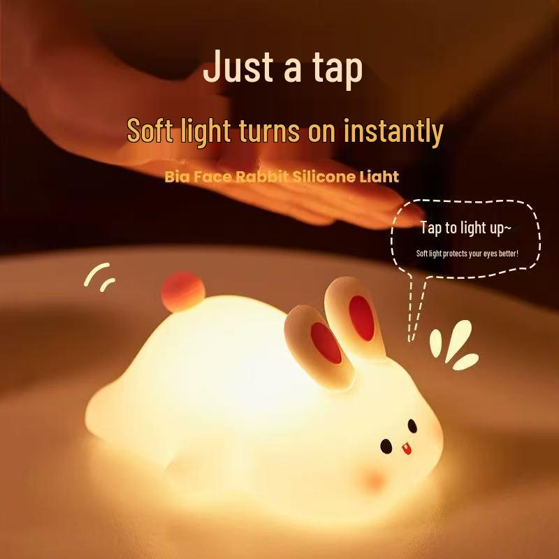 Big Face Rabbit Night Light - Bedside Atmosphere and Sleep Lamp