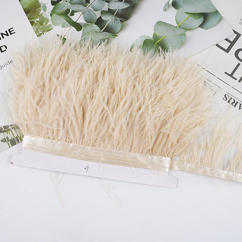 8-10Cm Ostrich Feather Wedding Dress Diy Performance Clothing Accessories Feather Tassel Including Webbing