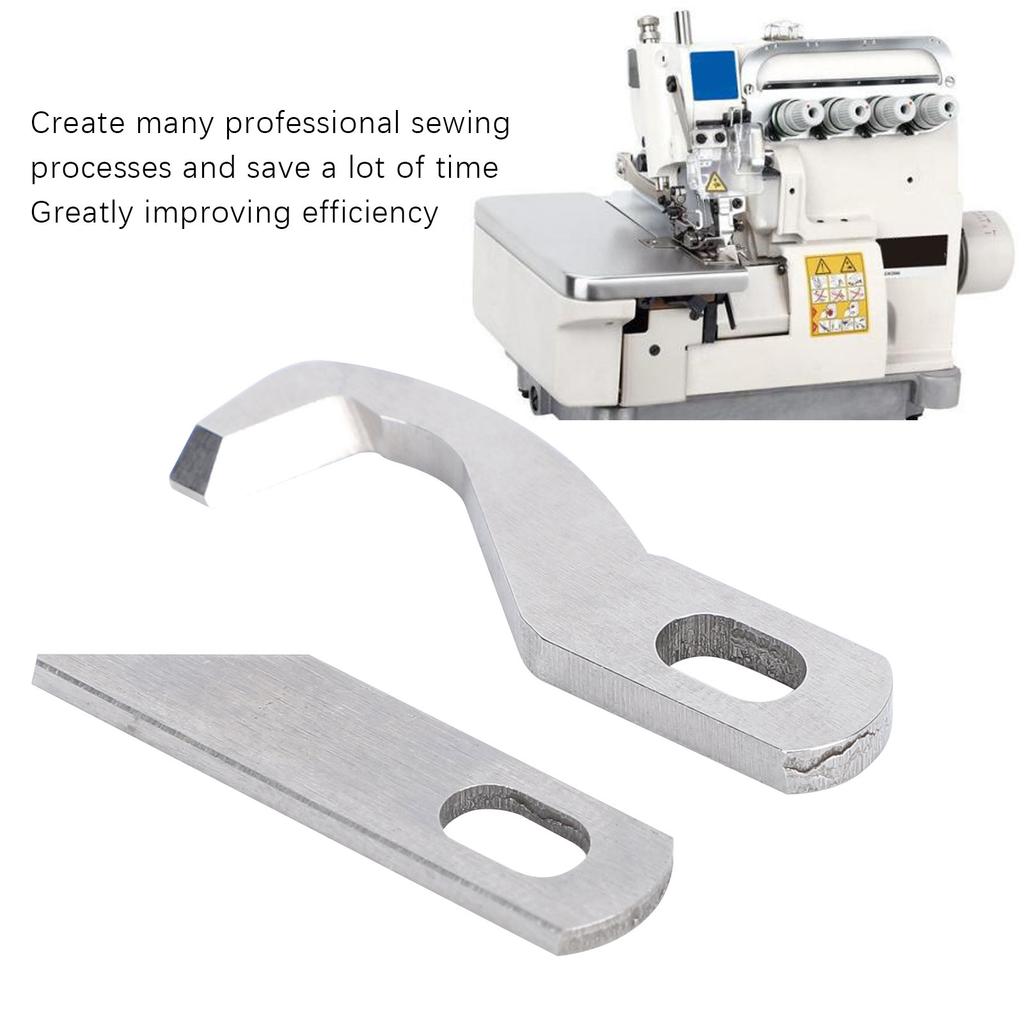Upper Lower Knife Set, Upper and Lower Knife Stainless Steel Blades for 14N654 Multifunctional Household Overlock Serger NaMachine