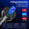66W Display Voltage Car Charger 4 Ports USB Fast Charging Quick Charge 3.0 USB Cigarette Lighter Plug For iPhone Xiaomi Huawei
