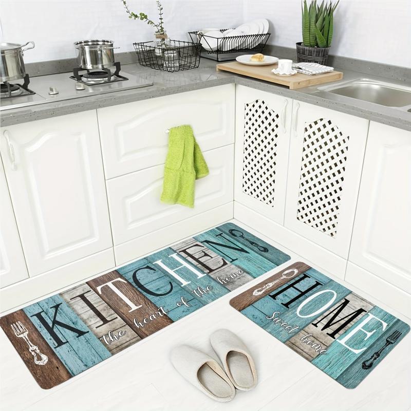 Farmhouse Wood Grain Kitchen Carpet Soft Easy Clean Floor Mat Corridor Laundry Room Carpet Porch Door Mat Home Decor