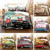 3 шт. Комплект постельного белья с принтом ручной работы "Машинки" Комплект с пододеяльником Односпальный Двуспальный King Size Комплект постельного белья для взрослых Домашняя спальня с наволочками
